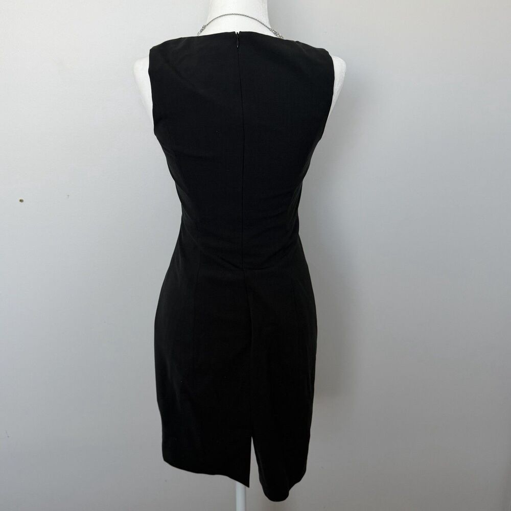 Theory Black Wool Sheath Dress Minimalist Sleeveless Size 4 Made in USA - Picture 2 of 9